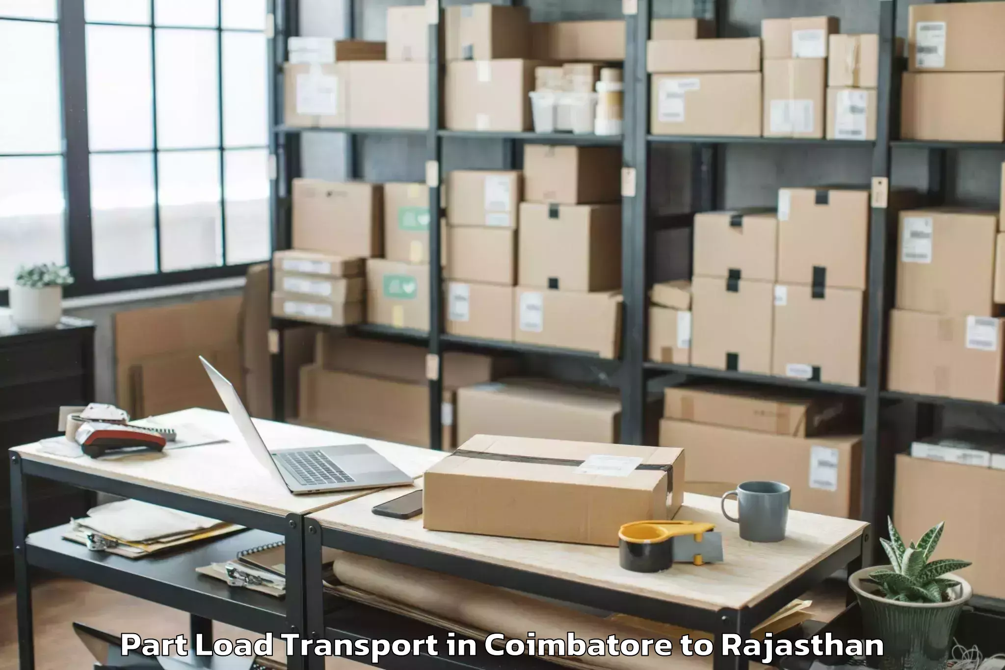 Book Coimbatore to Lakheri Part Load Transport Online